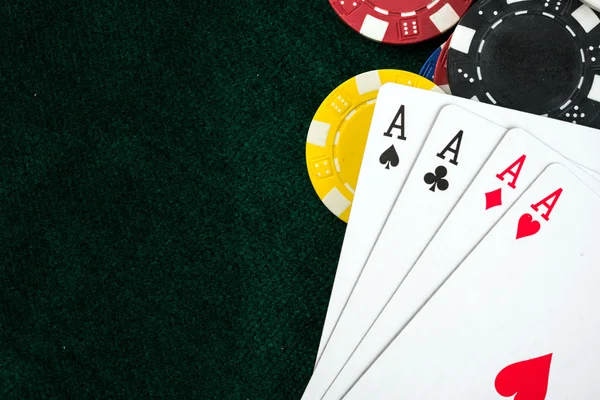 Gambling Poker Cards and Casino Money Chips