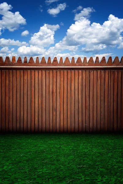 Urban Stage Wooden Fence and Clouds
