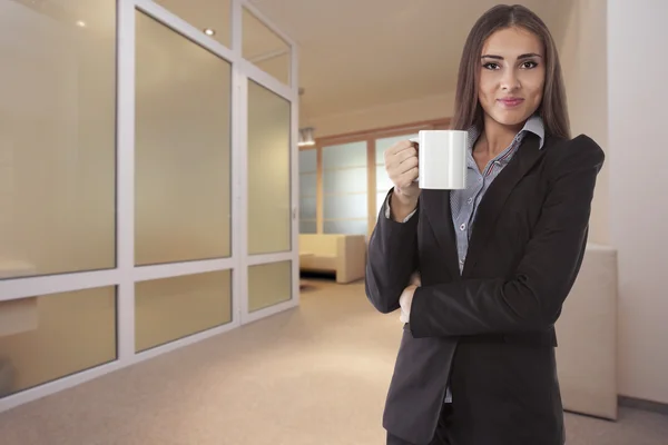 Beautiful young businesswoman portrait in office