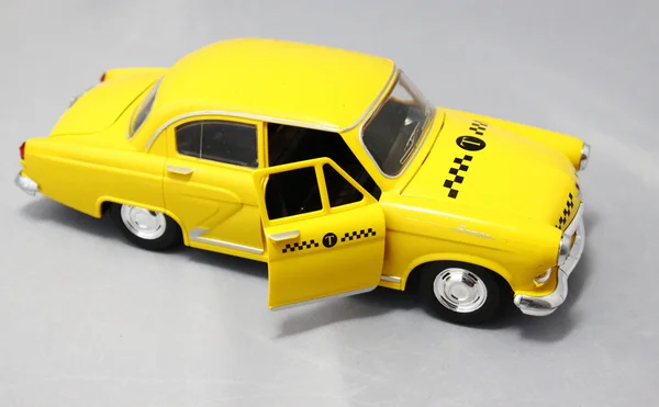 Model car retro yellow taxi