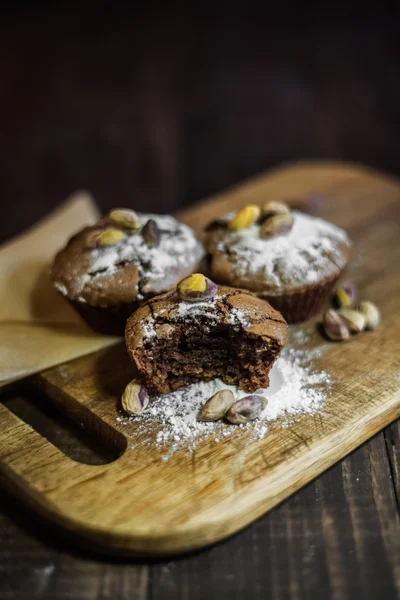 Chocolate cupcake with pistachios