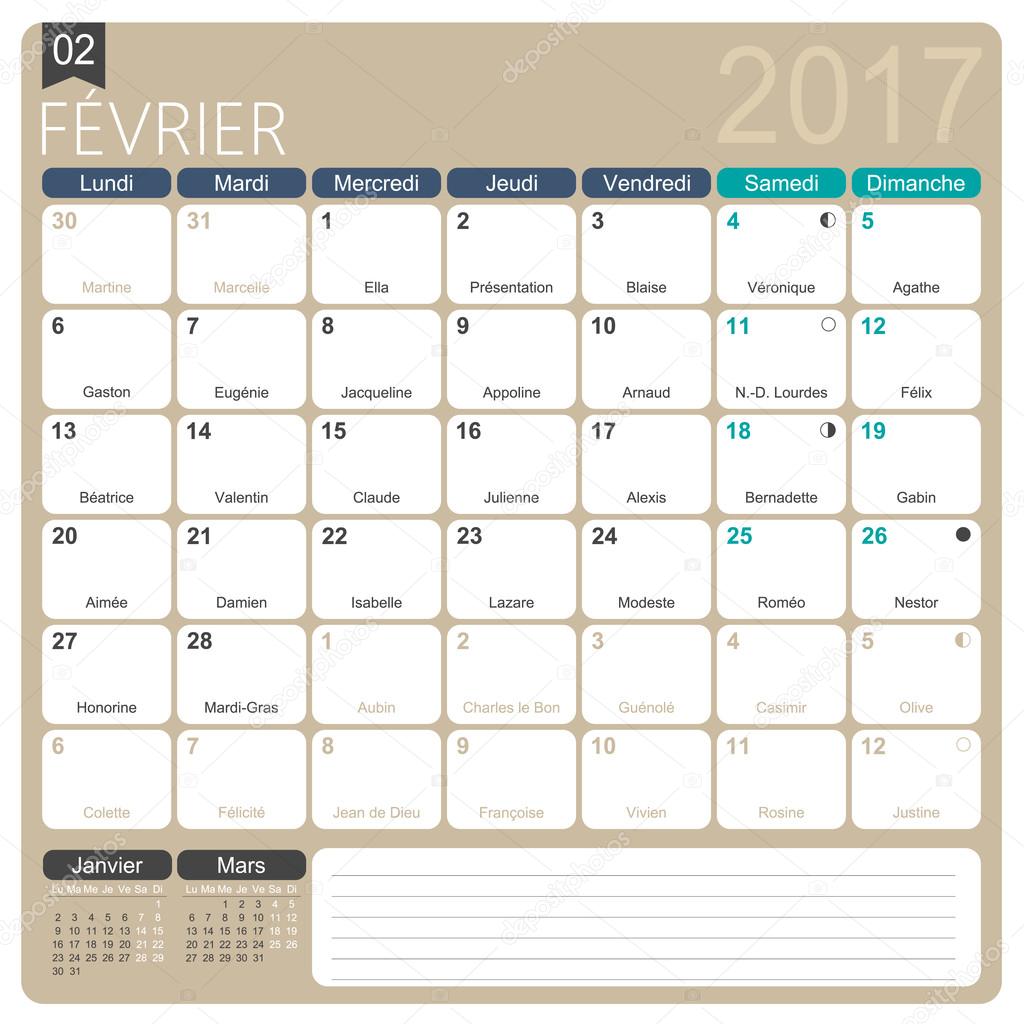 Februar 2017, französischer Februar 2017, französischer
