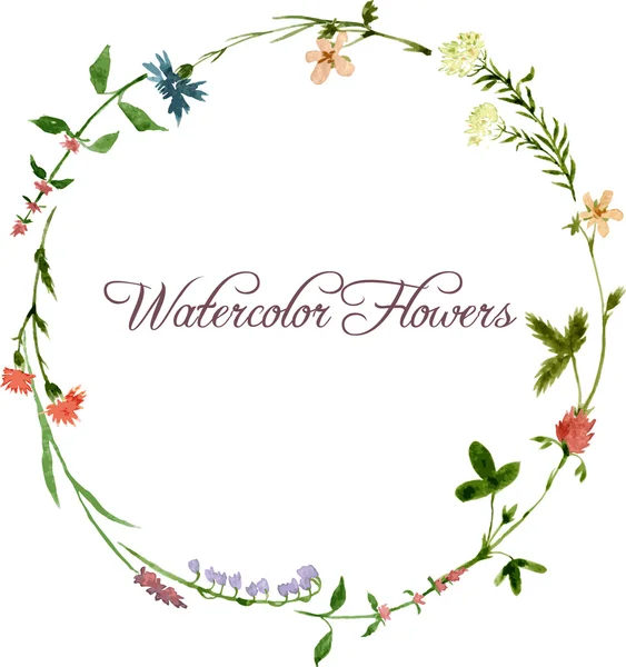 Vector watercolor floral frame