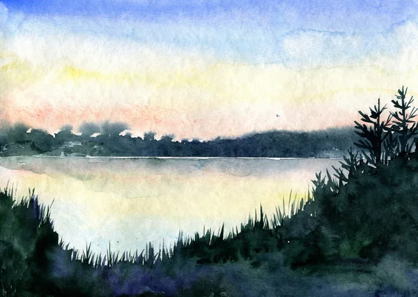 Abstract watercolor landscape