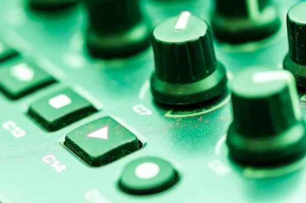 Synthesizer patch panel Close-up button knob