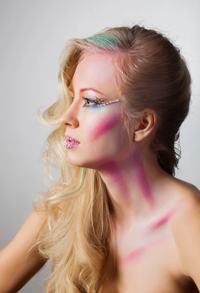 Blond woman with stylish make-up