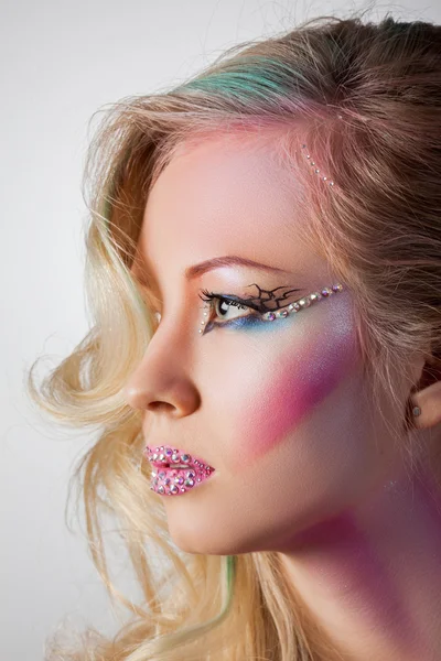 Blond woman with stylish make-up