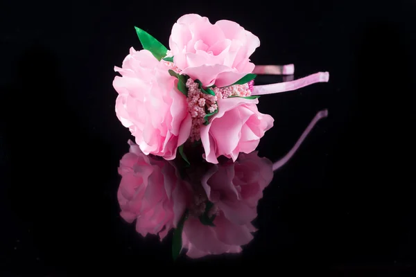 Pink flower hair band handmade