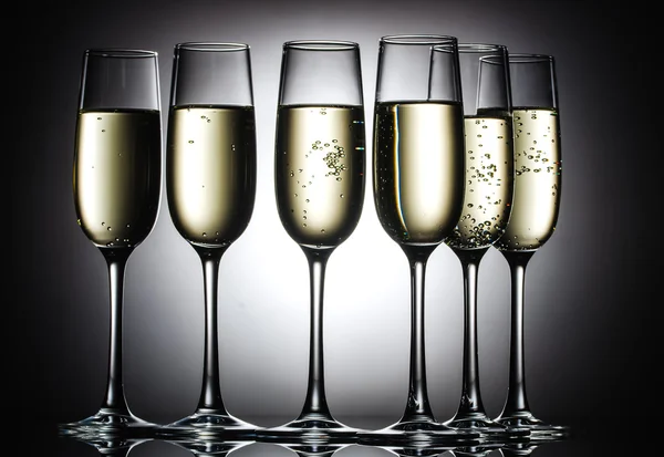 Champagne glasses with bubbles