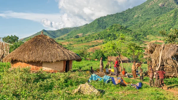 Ethiopian family preparing dinner in the southern part of Ethiop