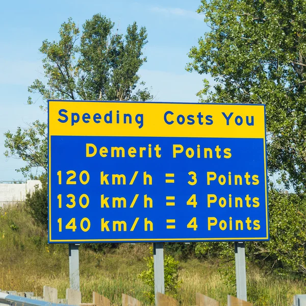Sign in Ontario warning of the Demerit Point