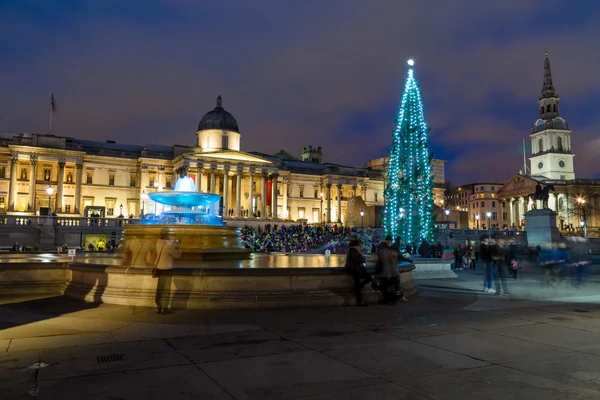 Trafalgar Square in London at Christmas