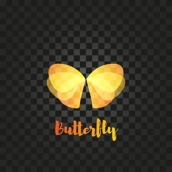 Isolated orange butterfly vector logo. Insects logotype. Wings illustration.
