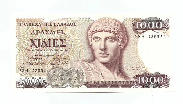 Old 1000 Greek dharma banknote