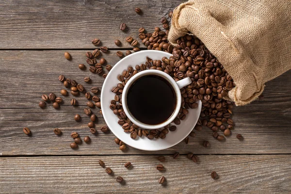 Coffee cup with coffee bag