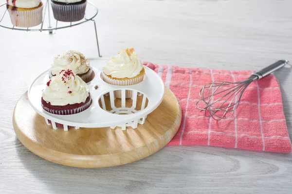 Preparing cupcakes in the kitchen