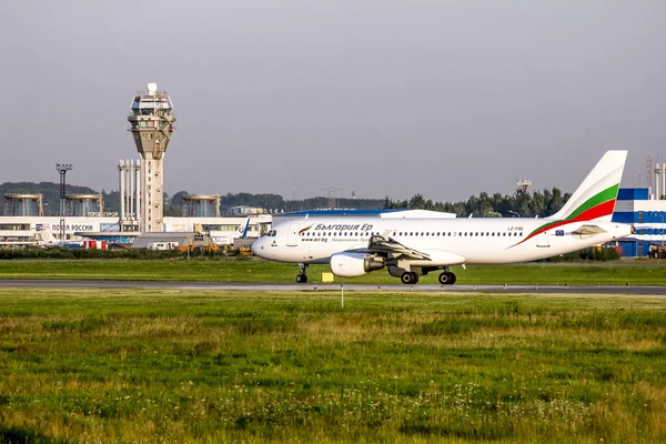 .The runway of the Pulkovo airport. Saint-Petersburg. Russia