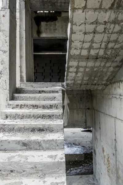 View of the Concrete stairs in the unfinished House