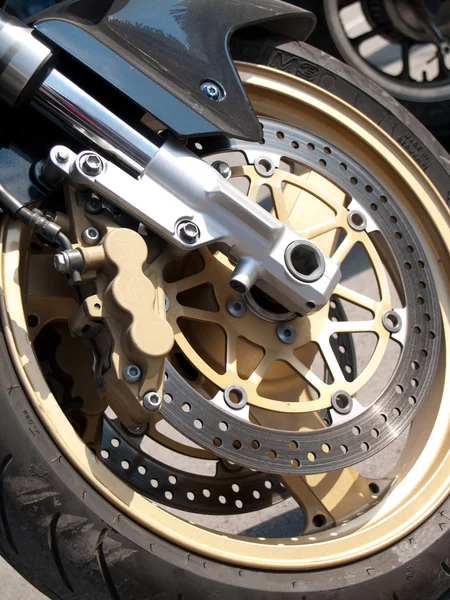 Motorcycle wheel brake background in motorbike, motorcycle wheel