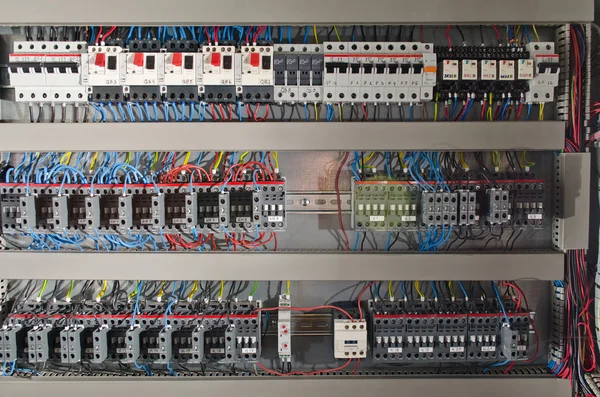 Electrical panel at a assembly line factory