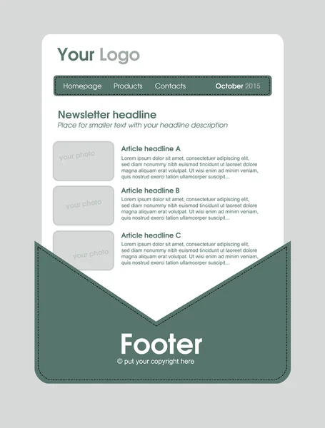 为商业或非牟利组织响应新闻稿模板 - 图库矢量