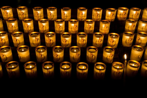 Candles inside Notre Dame Cathedral