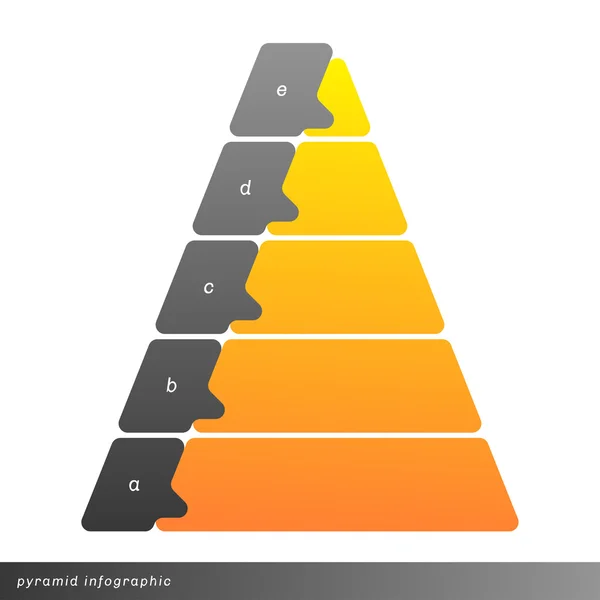 Vector pyramid infographic shows growth with gradient fill.