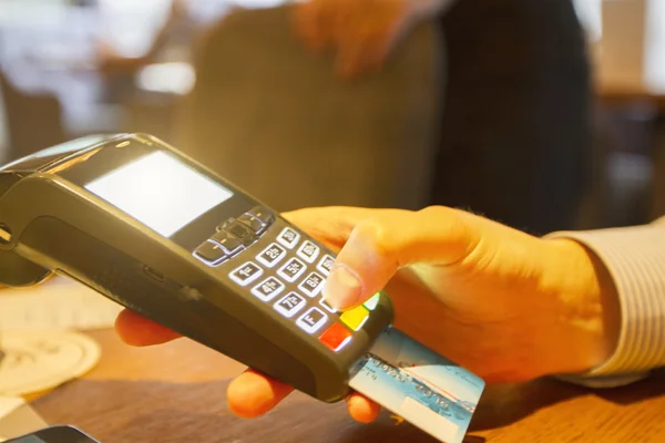 Credit card swipe through terminal