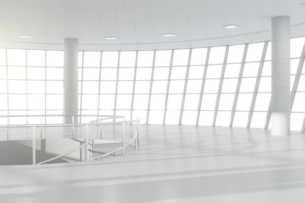 Empty white light office with windows
