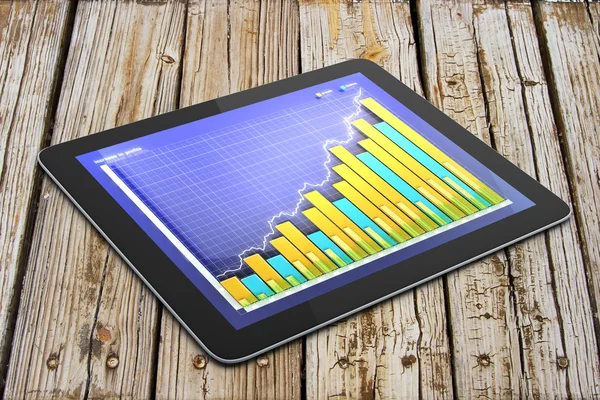 Digital tablet with business chart