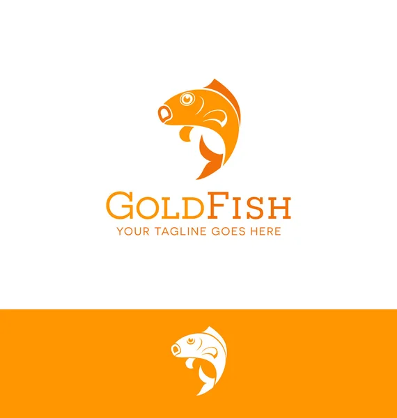 Vector logo design of a jumping goldfish. prosperity concept. - Stock Image  - Everypixel