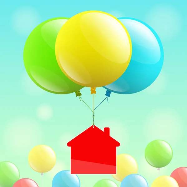 Uçan balon ile ev — Stok Vektör © sbego 8016112