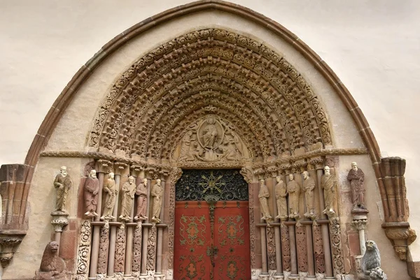 Porta Coeli. Gothic portal of the Romanesque-Gothic Basilica of the Assumption of the Virgin Mary, Czech Republic, built in 1230