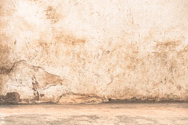 Empty wall with floor edge - Dramatic background scene with cracked stonewall for prison building - Enhanced contrast crispy filtered editing