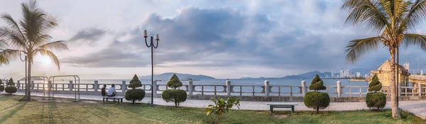 Viet nam, Nha Trang. 30 April 2015. Panorama. City Park with views of the sea and beautiful sunrise.