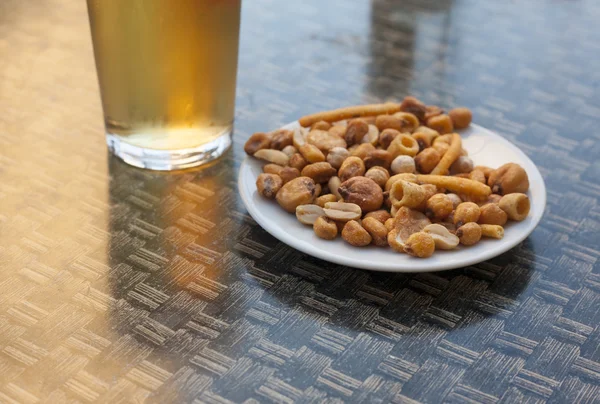 Beer and snack on a terrace, Spain