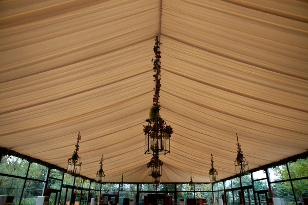 Tent ceiling in a wedding party