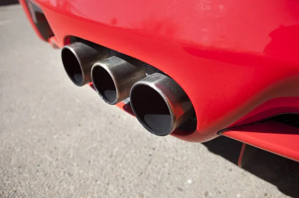 Sports car exhaust pipe