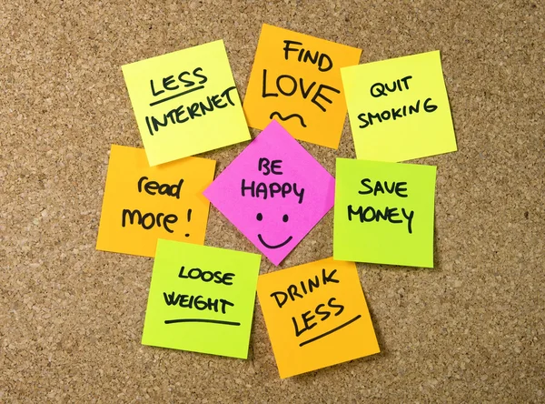 New year Resolutions Post it notes