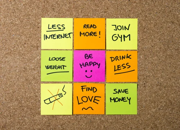 New year Resolutions Post it notes