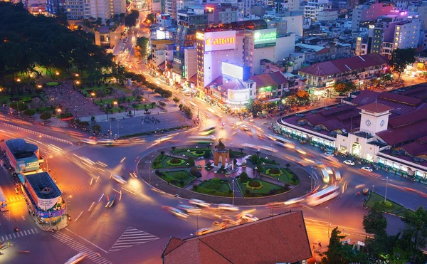 Asia traffic, roundabout, Ben Thanh market
