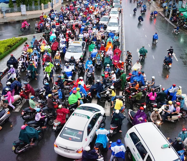 Traffic jam, Asia city,rush hour, rain day