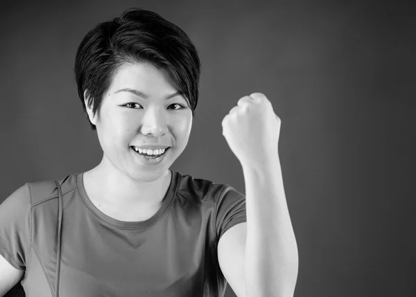Woman showing her fist