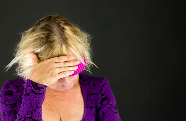 Woman confused headache