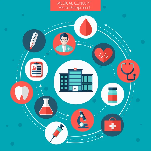 Medical Flat Vector Concept with Hospital.