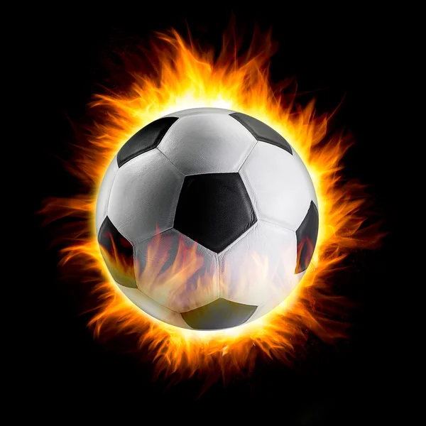 Soccer ball with fire