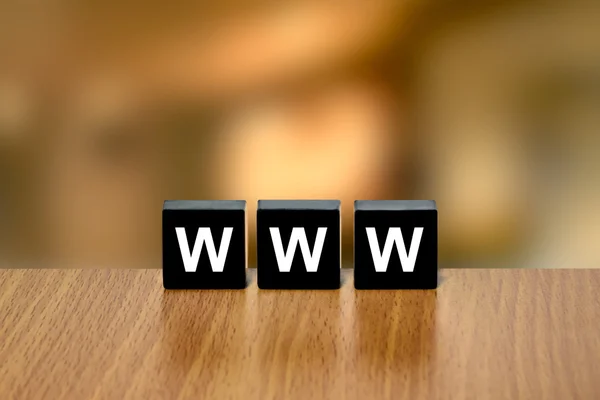 Www or World Wide Web on black block