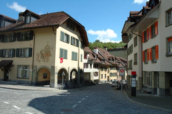 Cobblestone street in Bern, Switzerland