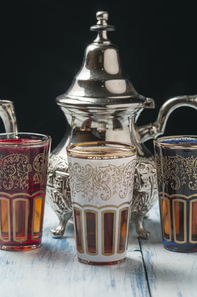Moroccan tea glasses of colors