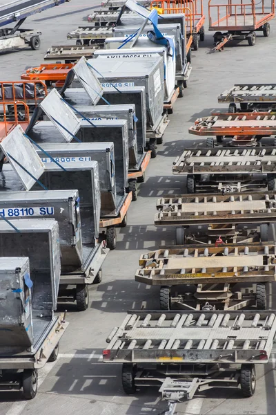 Cargo trucks on the flight field